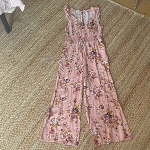 Xhilaration Pink Floral Jumpsuit